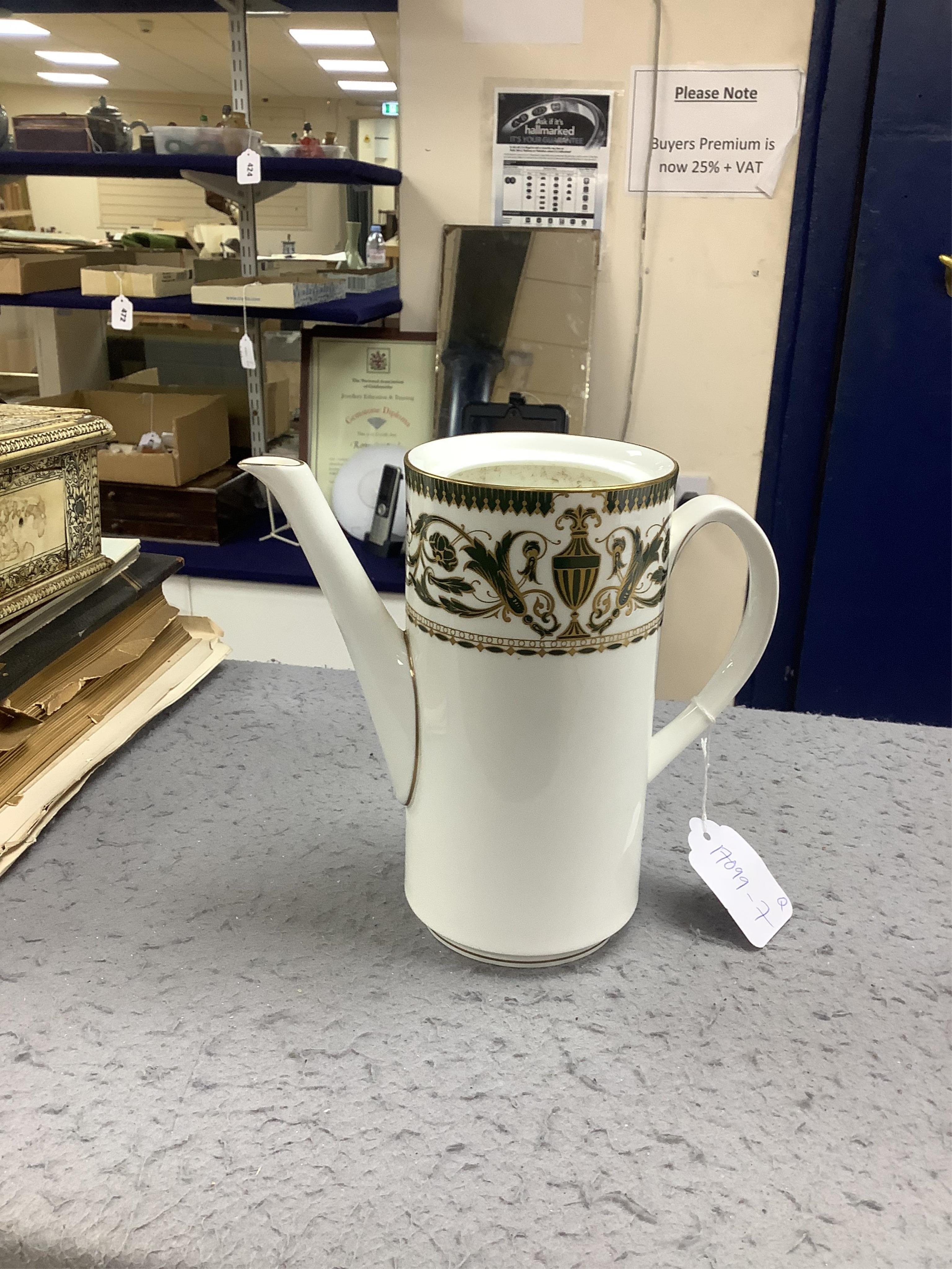 A Royal Worcester ‘Windsor’ coffee service, coffee pot 14cm high. Condition - unused